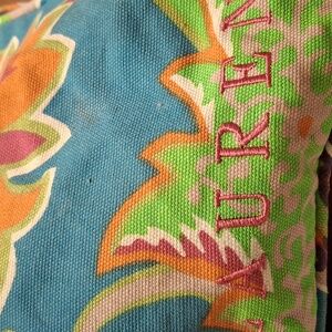 Turquoise Paisley Accent Pillow with Multicolor Print